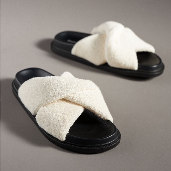 Anthropologie Maeve Terry Slide Sandals size 8 summer minimalist preppy - Picture 1 of 6